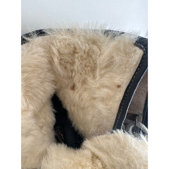 Sketchers Vintage Suede Lace-Up Shearling Wedge Boots - Brown Cream, US 8 - Picture 9 of 11